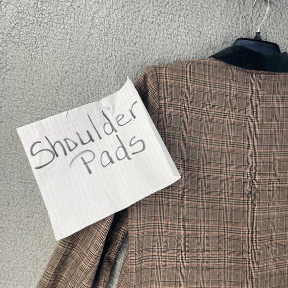 BKE Gimmick Womens Blazer Jacket Plaid Brown XL Cotton Lining Academia - Picture 12 of 12